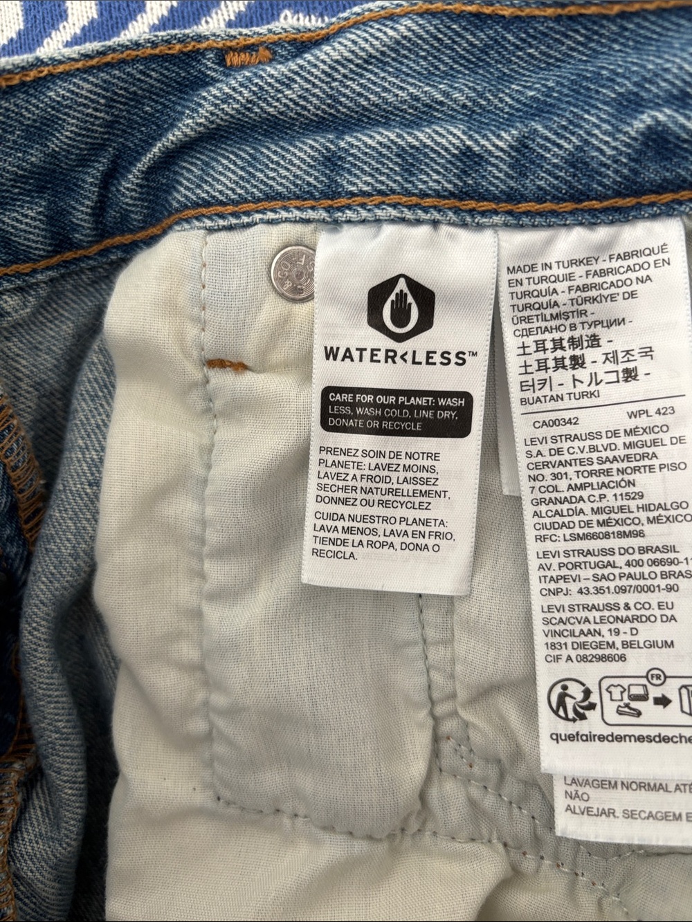 Levi's Light Blue Distressed Denim Cutoff Shorts - Picture 6 of 8